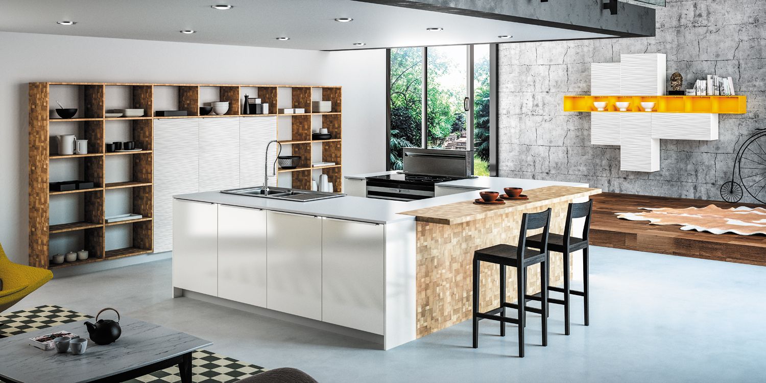 Dubaï ménara cuisine moderne brillant et effet matière