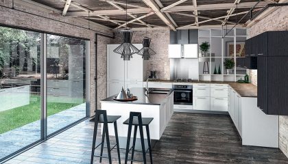 Cuisine bois moderne Noire et Blanche Aravis-Malmö