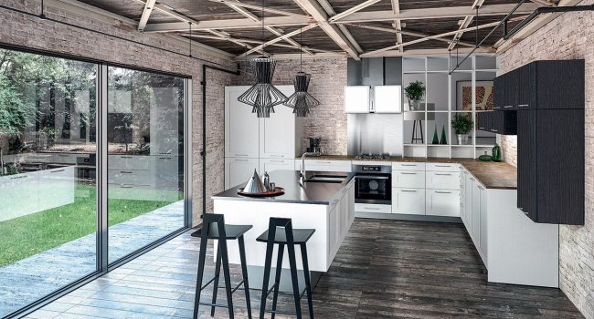 Cuisine bois moderne Noire et Blanche Aravis-Malmö