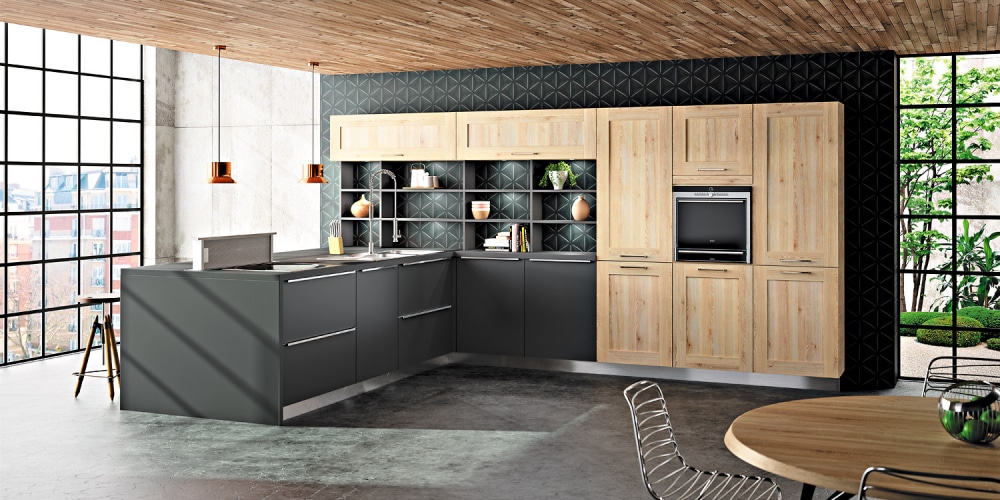 Linxia lima sagne cuisines Cuisine moderne imitation bois