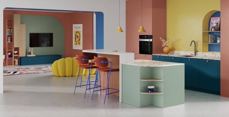 Cuisine ambiance eighties par Sagne Cuisines
